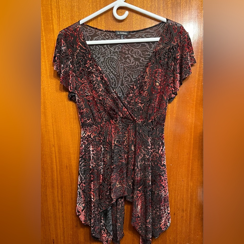 Le Chateau stretchy velvety top XL - Picture 1 of 5